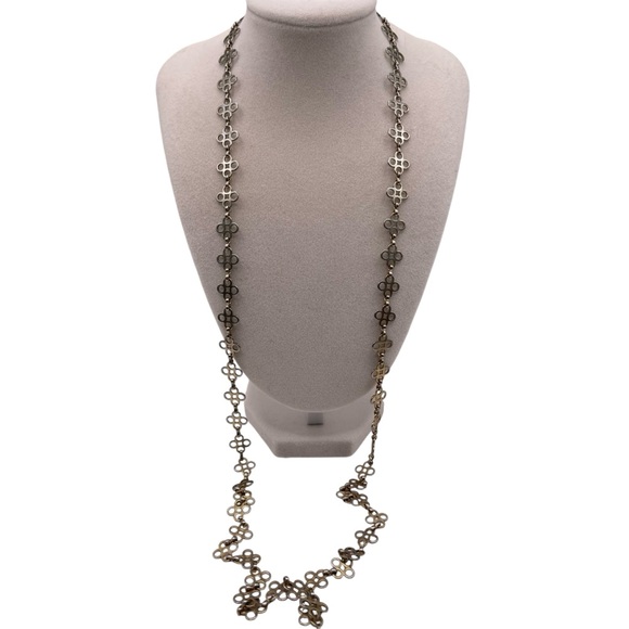 Tory Burch Jewelry - ❤️ Tory Burch Silver Logo Link Long Necklace